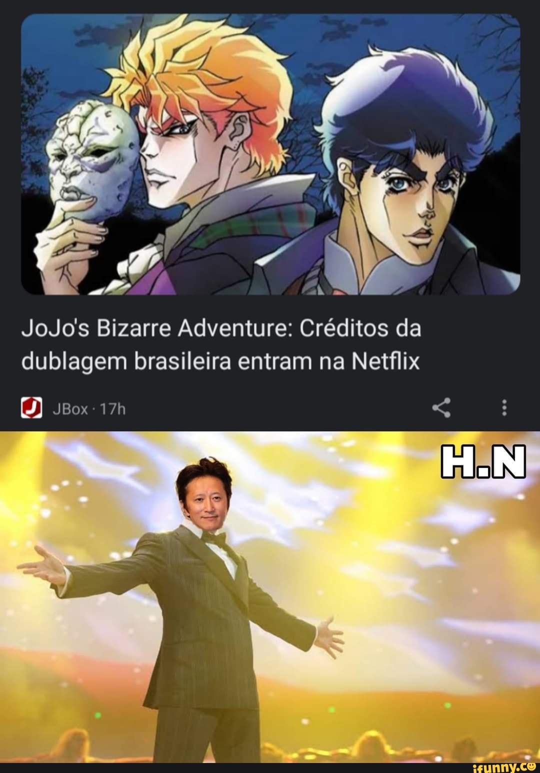 JoJo's Bizarre Adventure: Créditos da dublagem brasileira entram