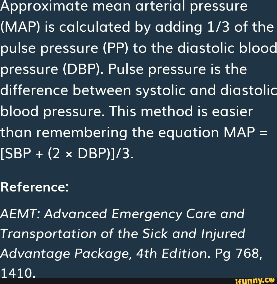 How to calculate mean deals arterial pressure