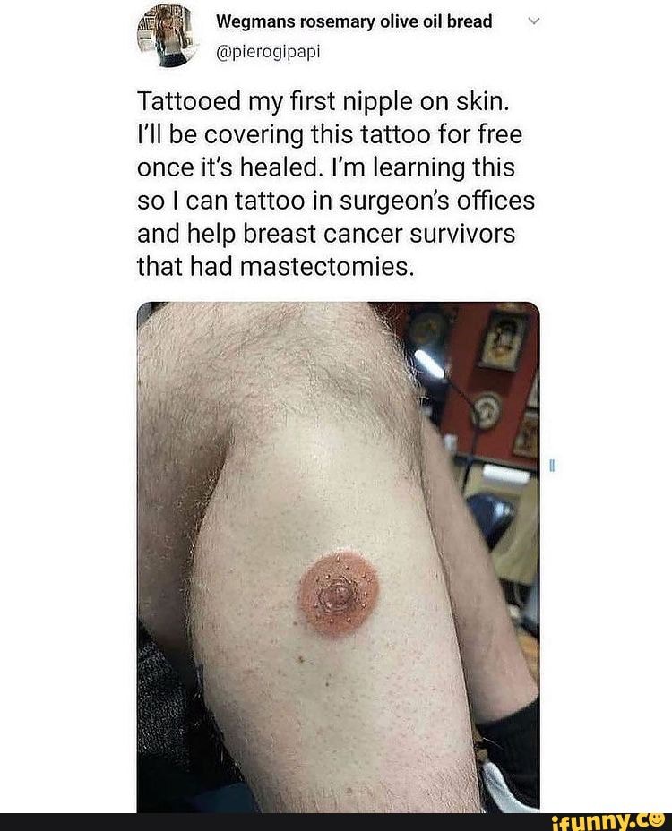 plerogipapi Tattooed my first nipple on skin. I'll be covering this tattoo  for free once