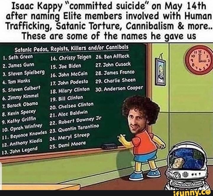 Isaac Kappy "committed suicide" o e n May 1 after naming Elite members
