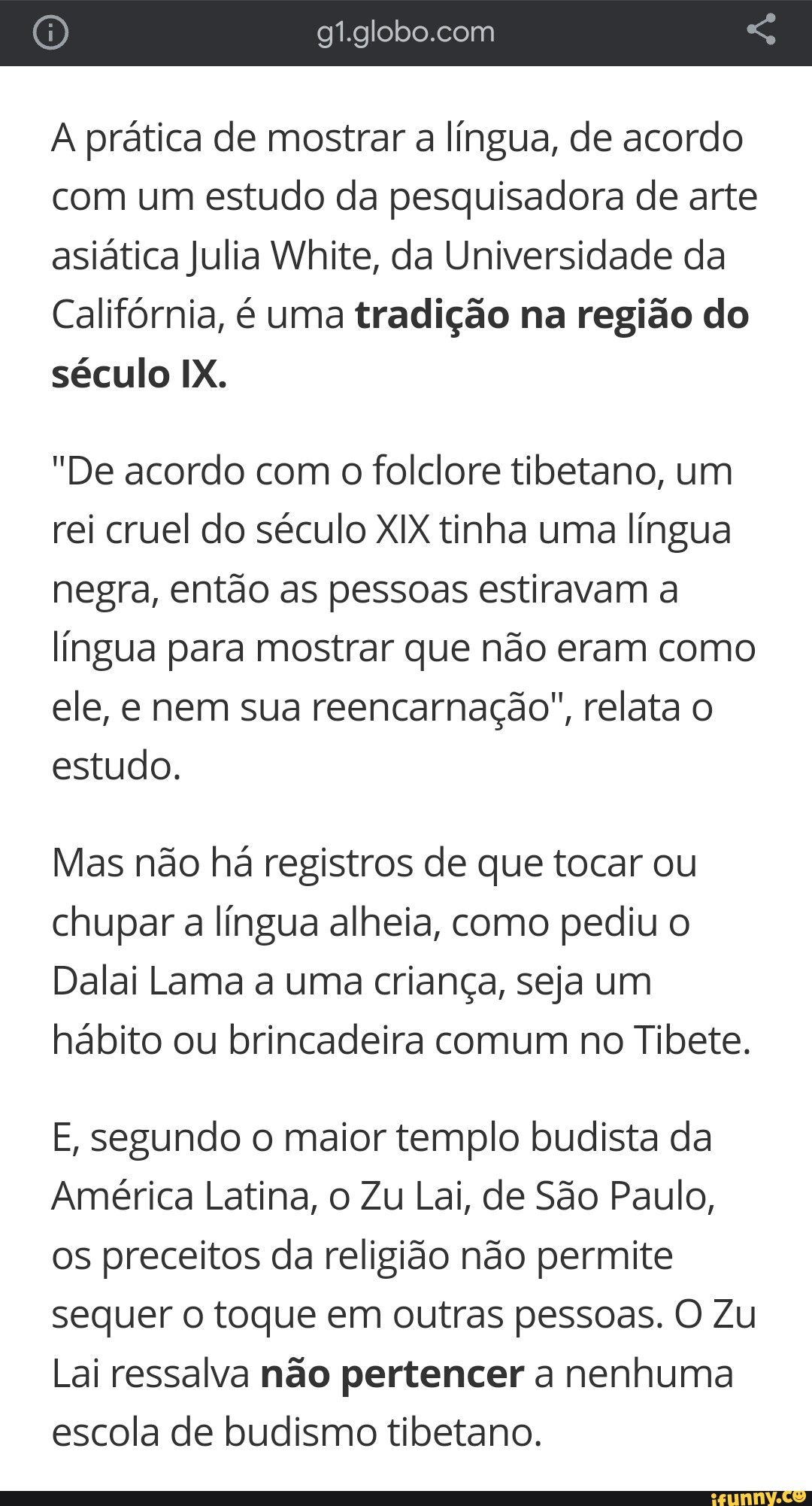 A prática de mostrar a língua, de acordo com um estudo da pesquisadora de  arte asiática