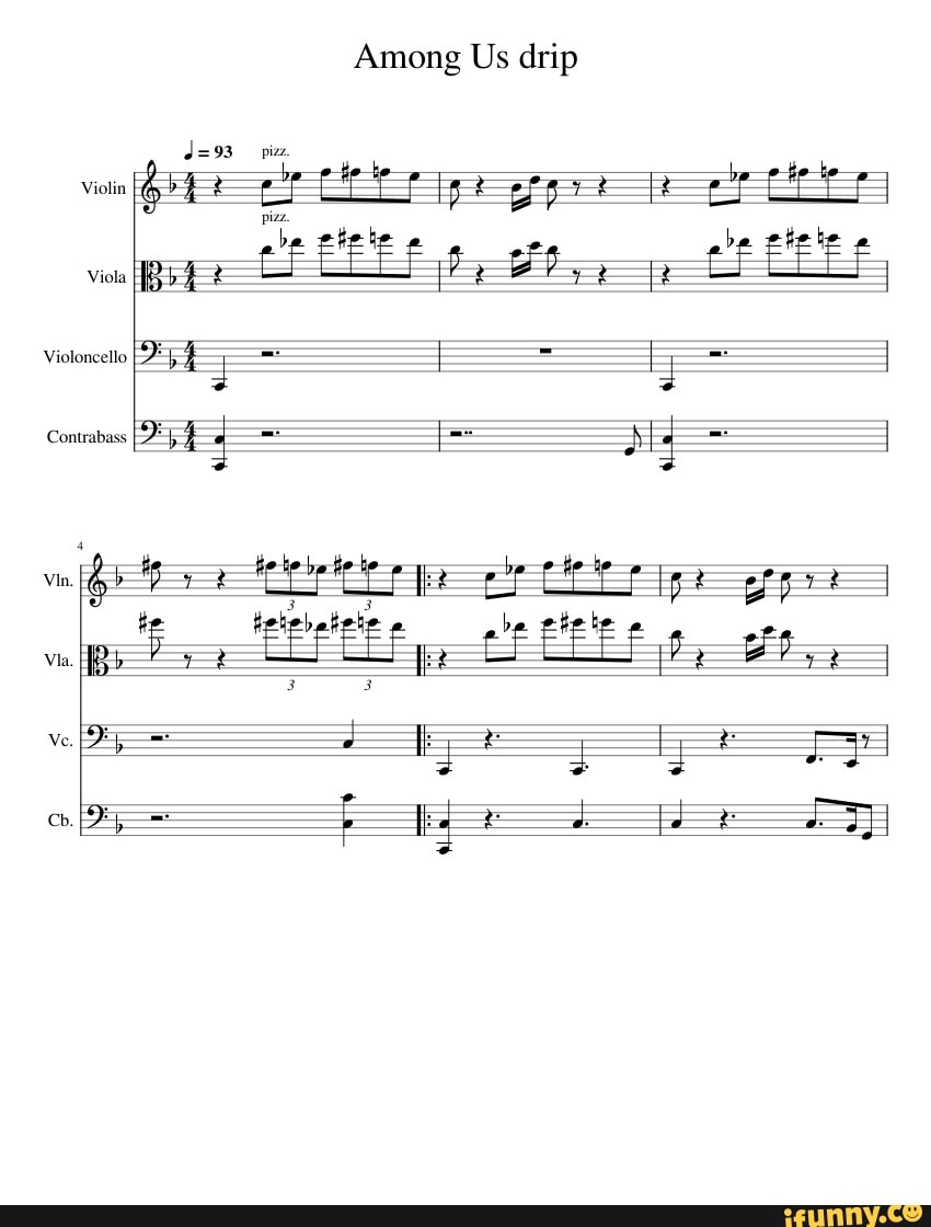 Among Drip (Among Us Drip) Sheet music for Timpani, Violin, Bass