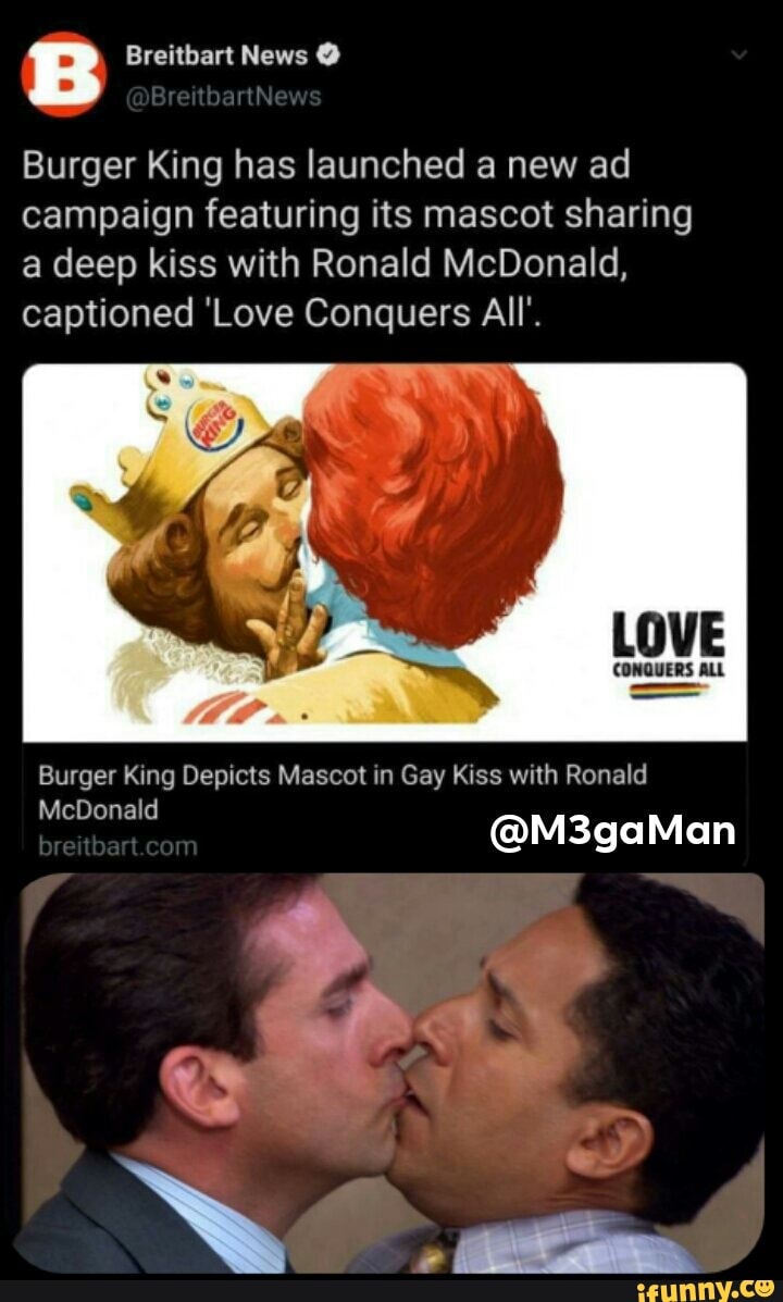 B Breitbart News @ Burger King has launched a new ad campaign featuring its  mascot sharing a