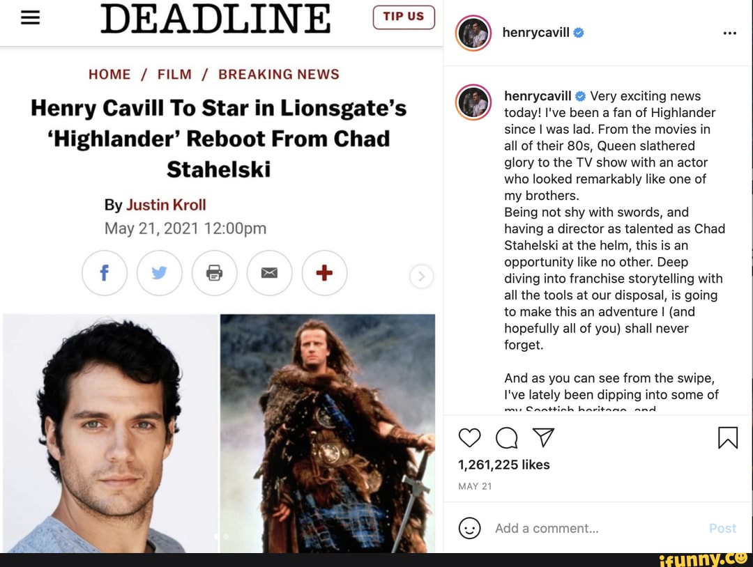 Henry Cavill's Highlander Reboot: Everything You Need to Know