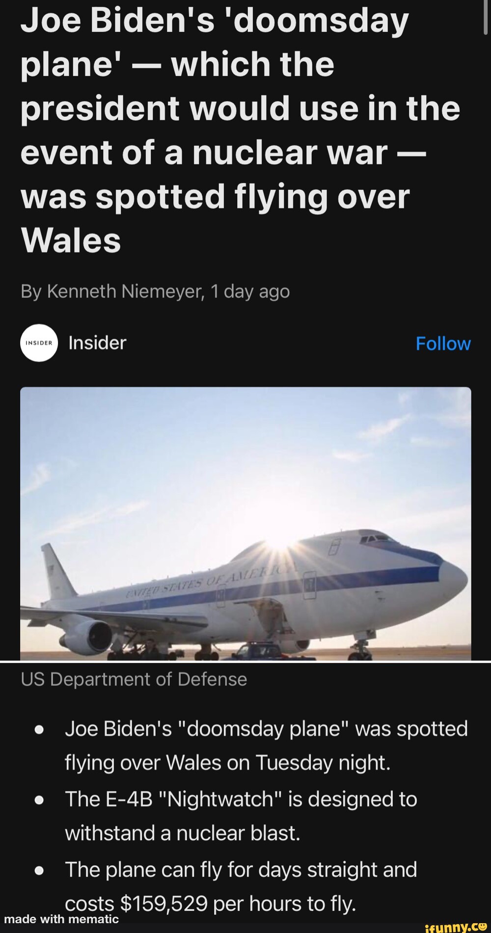 Air force one on sale meme