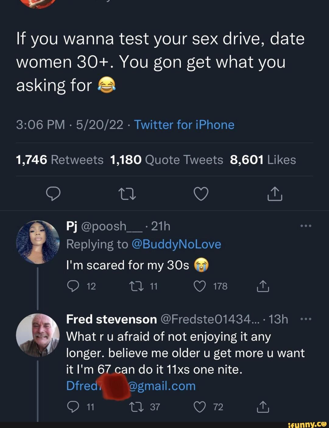 If you wanna test your sex drive, date women 30+. You gon get what you