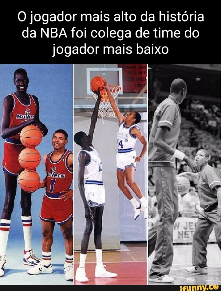 ME RÉ O jogador mais alto da história da NBA foi colega de time do jogador  mais baixo - iFunny Brazil