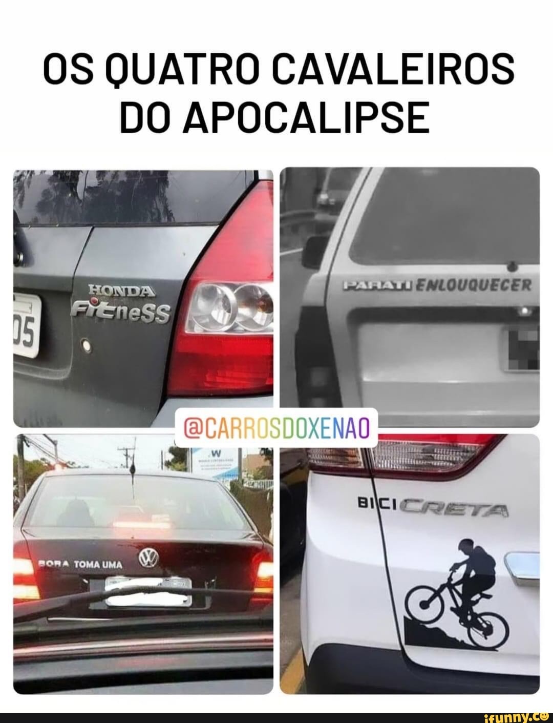 Os 4 caualeros do apocalipso eme bate oza soca fofo meigo rápido fino -  iFunny Brazil