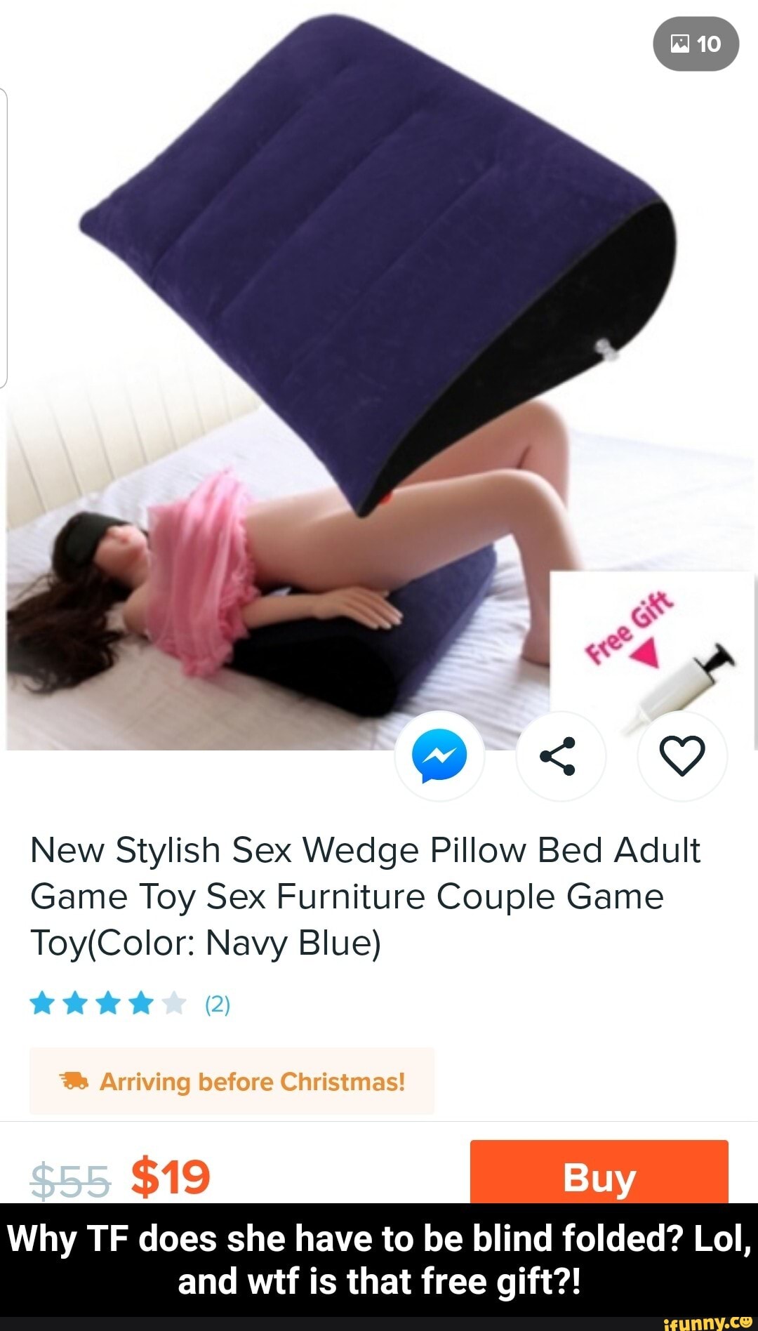 New Stylish Sex Wedge Pillow Bed Adult Game Toy Sex Furniture Couple Game  Toy(Color: Navy