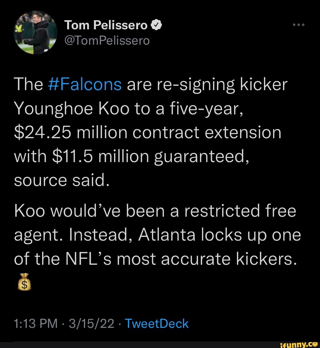 Falcons sign kicker Younghoe Koo to five-year, $24.25 million