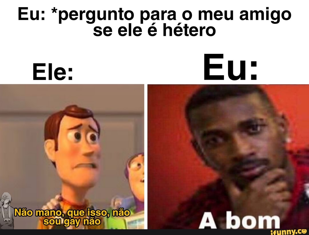 Eu: *pergunto para o meu amigo se ele é hétero Ele: Eu: AM Não) mano.que  isso. nao nãos A bom - iFunny Brazil