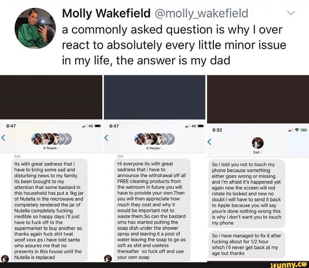 Molly Wakefield @molly wakefield a commonly asked question is why I over  react to absolutely every