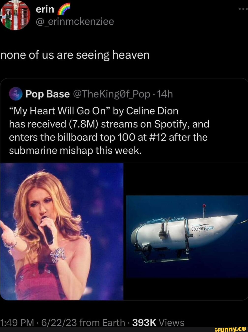 Celine dion discount submarine