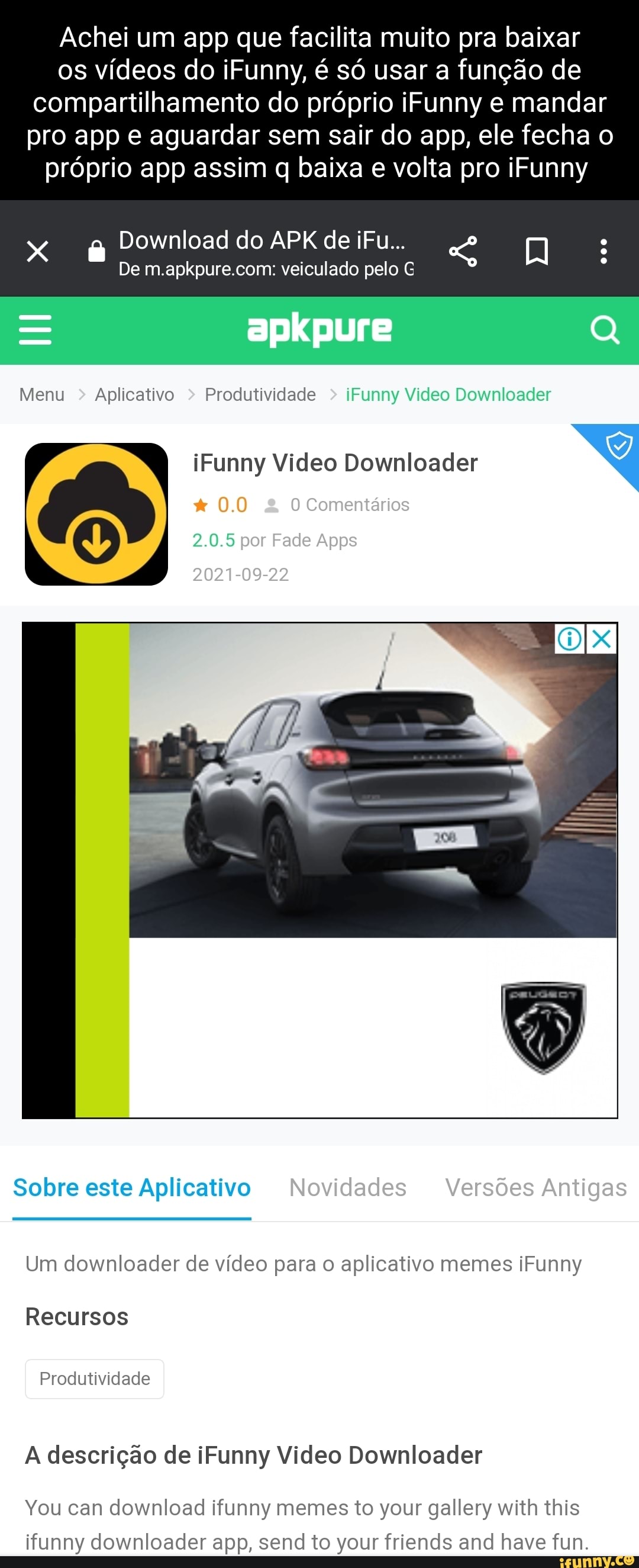 App da playstore que uso pra baixar vídeos do ifunny Instagram