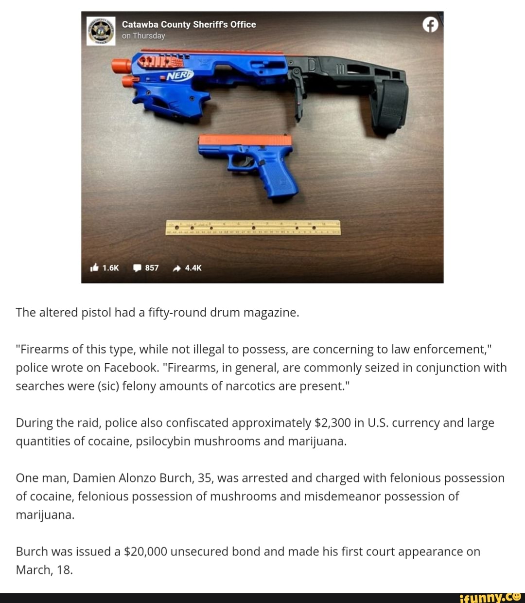 North Carolina police seize Glock pistol disguised as Nerf gun during ...