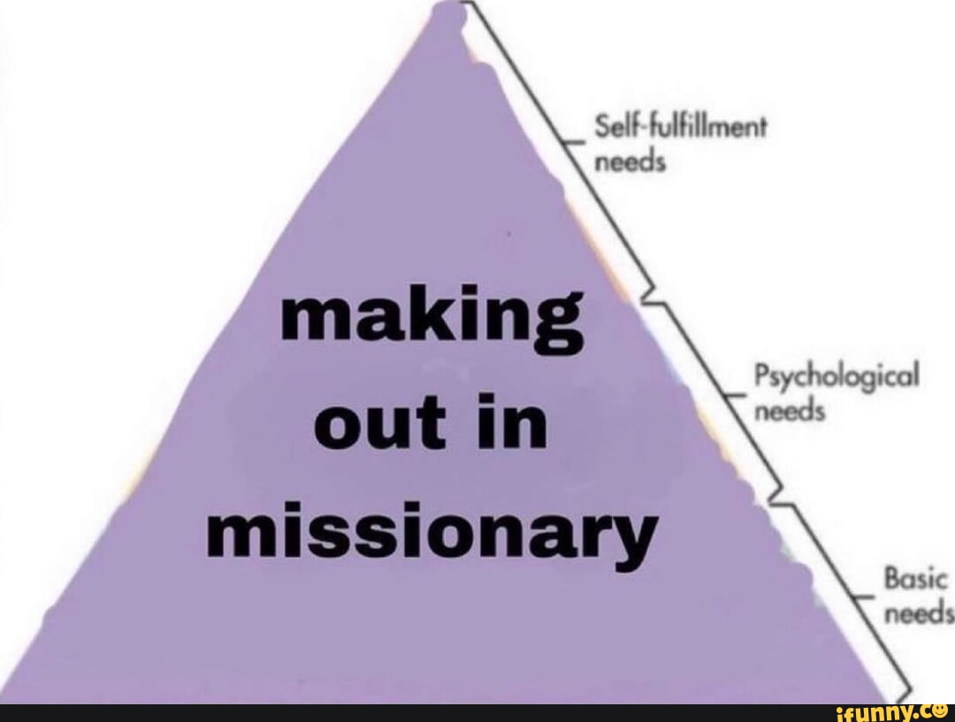 Self-fulfillment needs making Psychological out In = = missionary Basic -  iFunny Brazil