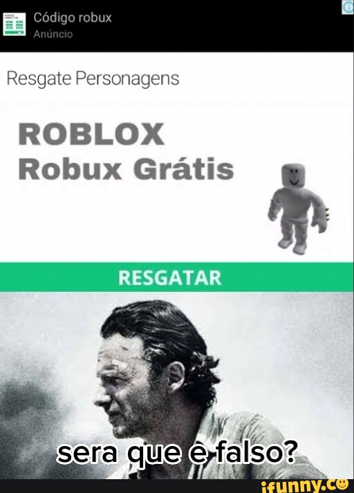 Código Resgate Personagens ROBLOX Robux Grátis RESGATAR sera que