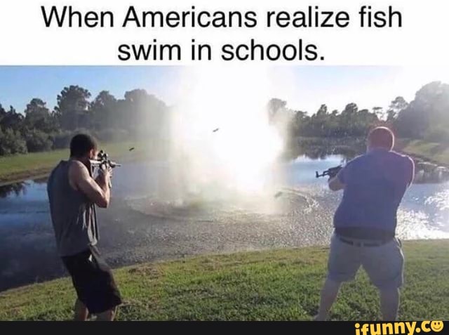 When Americans realize fish swim in schools. - iFunny Brazil