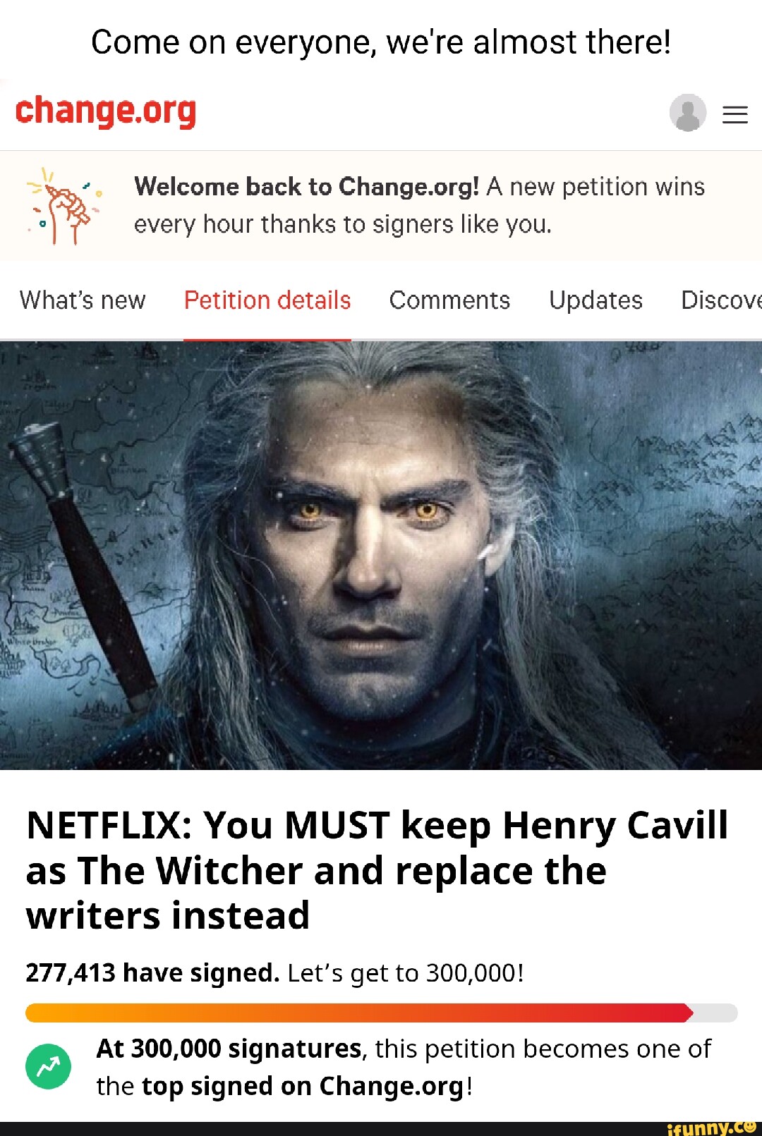 Petition · NETFLIX: You MUST keep Henry Cavill as The Witcher and replace  the writers instead ·