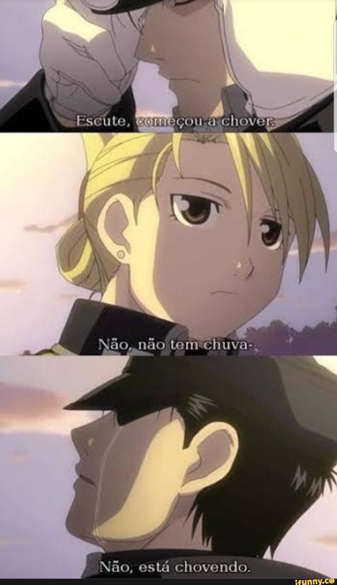 Momento triste em anime: *existe* chuva: É pra mim? - iFunny Brazil