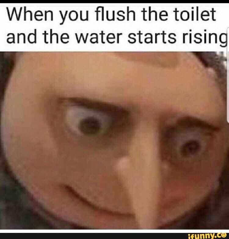 LoL When you flush the toilet and the water starts risinc - iFunny Brazil