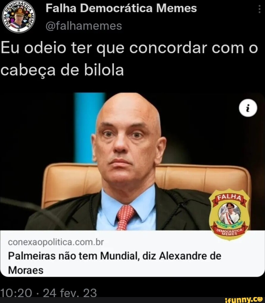 Moraes diz que Palmeiras não tem Mundial durante sessão do STF