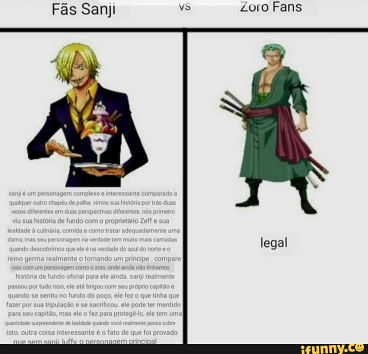 Fas Sanji Zoro Fans ce qua legal - iFunny Brazil