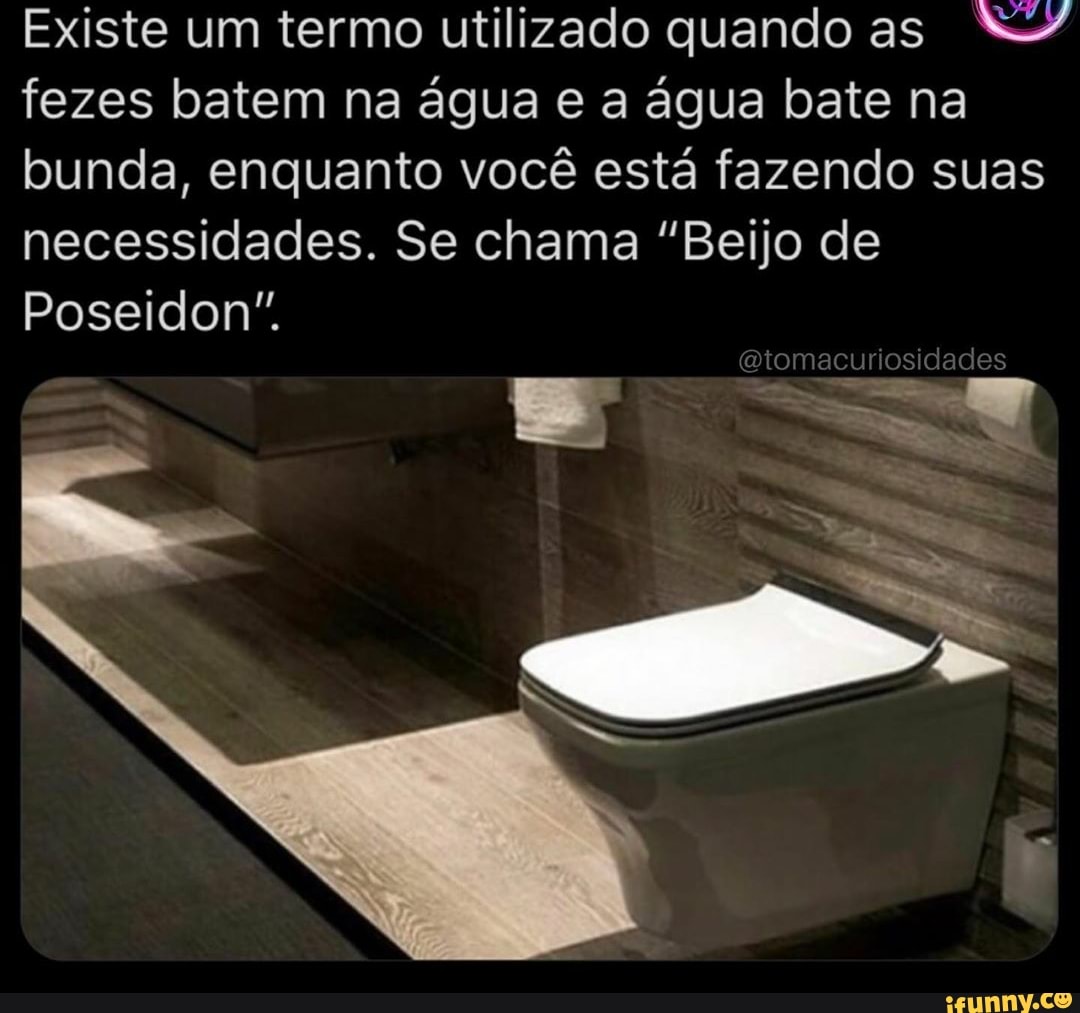 Existe um termo utilizado quando as fezes batem na água e a água bate na  bunda, enquanto você está fazendo suas necessidades. Se chama 